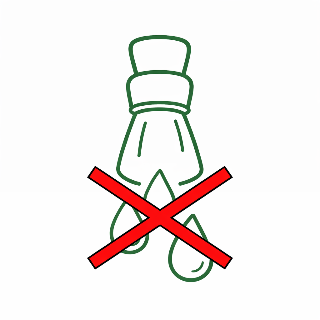 Ingen droppande borste